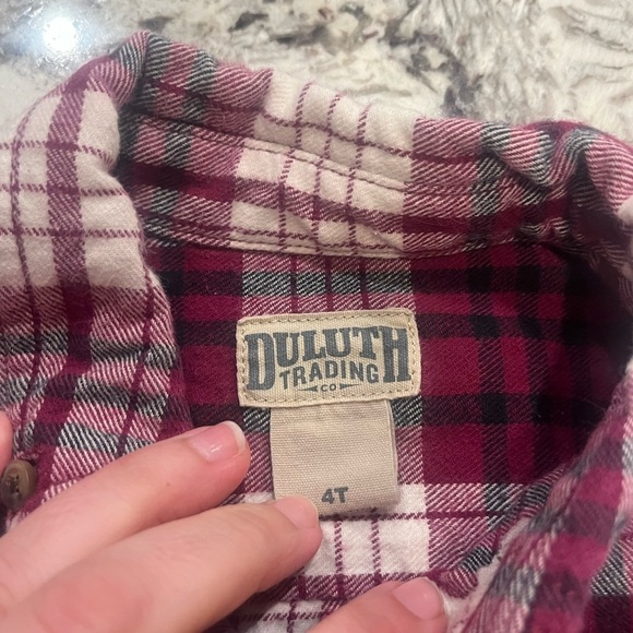 Girls 100% Cotton Duluth Trading Co. button up plaid shirt 4T - Picture 4 of 4
